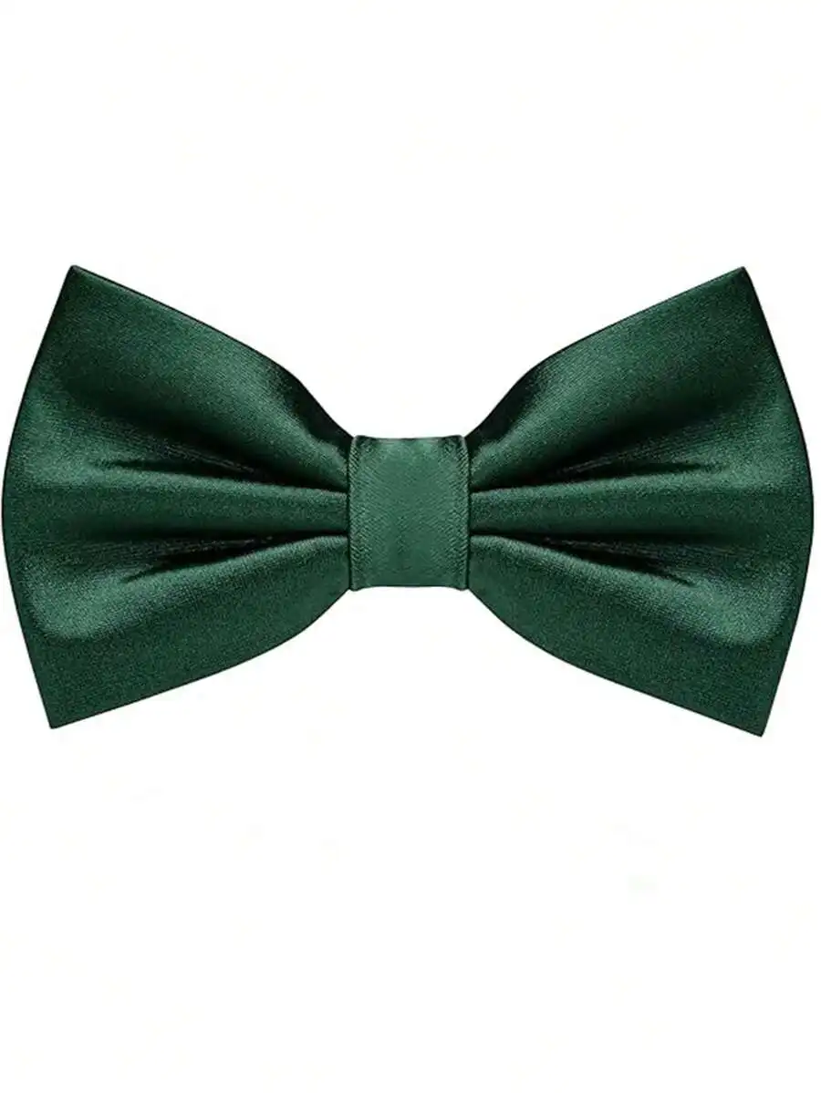 Mens Formal - Mens Solid Green Satin Bow Tie