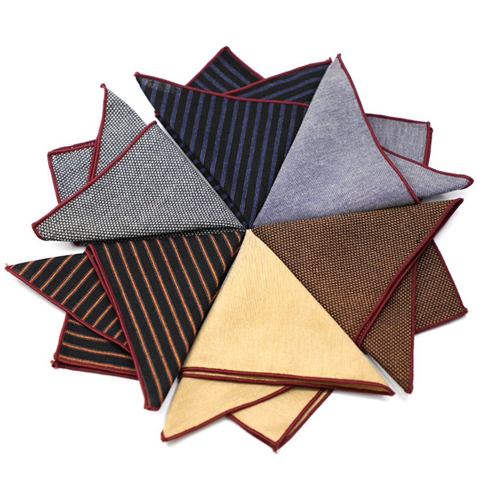 Solid Striped Brown Pocket Squ - Men'S Formal Wear For A Wedding avaliação e preço