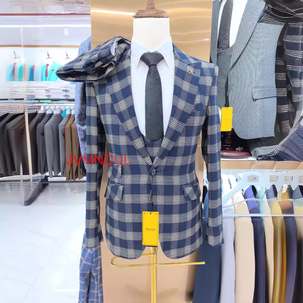 Men's Color Block 3 Piece Suit - Men'S Formal Wear For Reception avaliação e preço