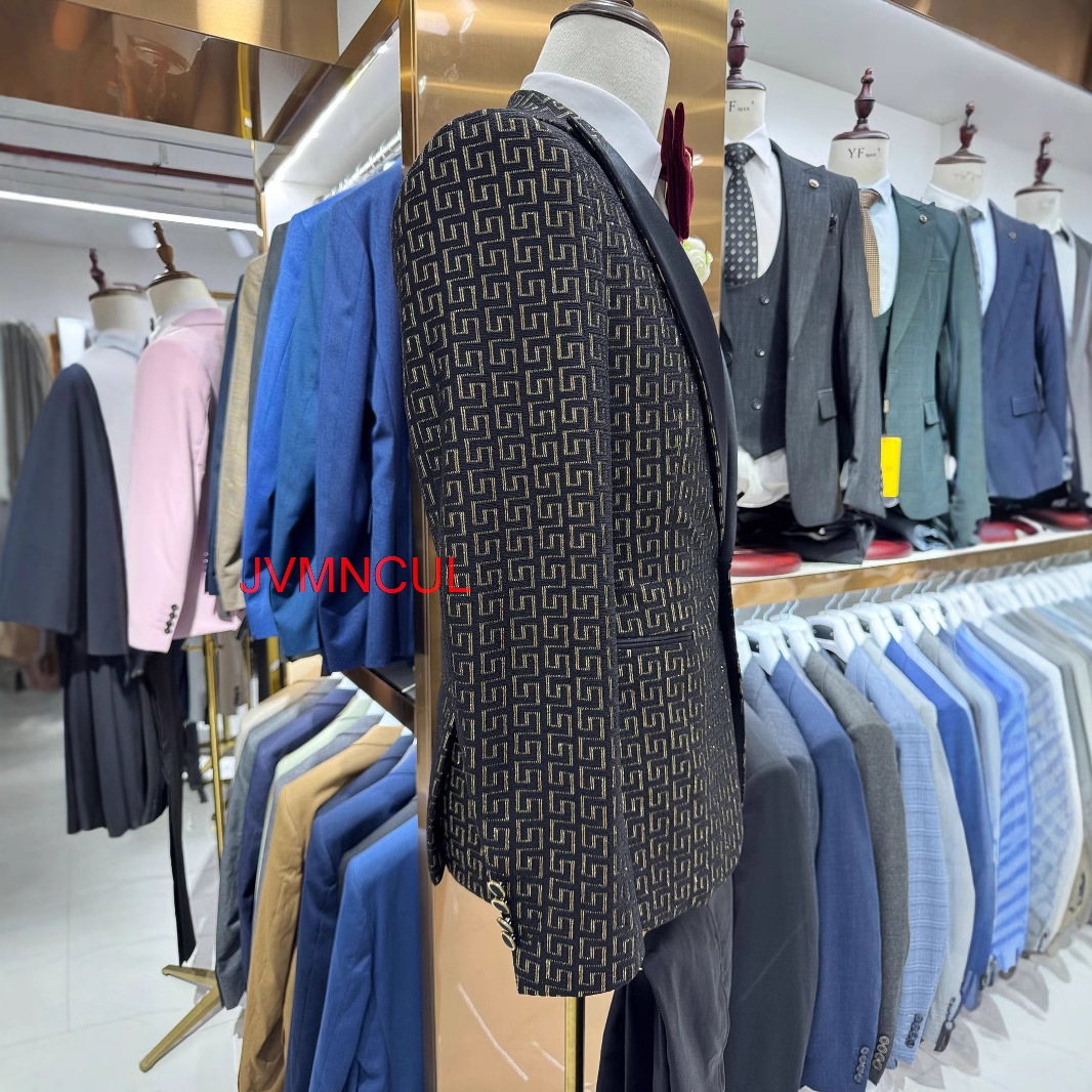 Men's 2026 Printed 3 Piece Sui - Men Formal Wear Outfits avaliação e preço