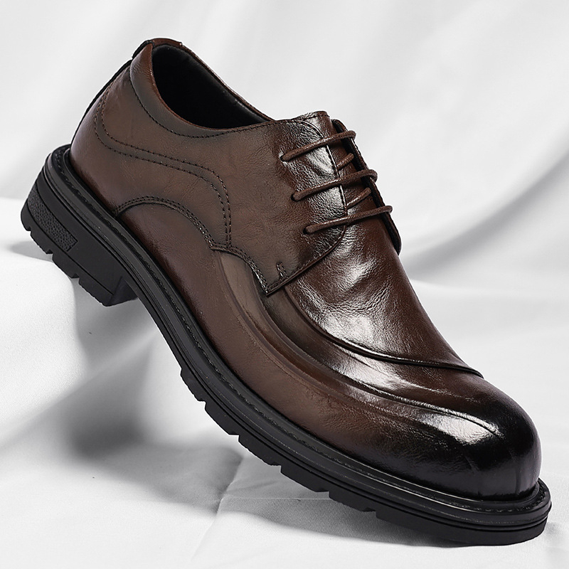 Brown Burnished Genuine Leathe - Men Formal Wear Brown avaliação e preço