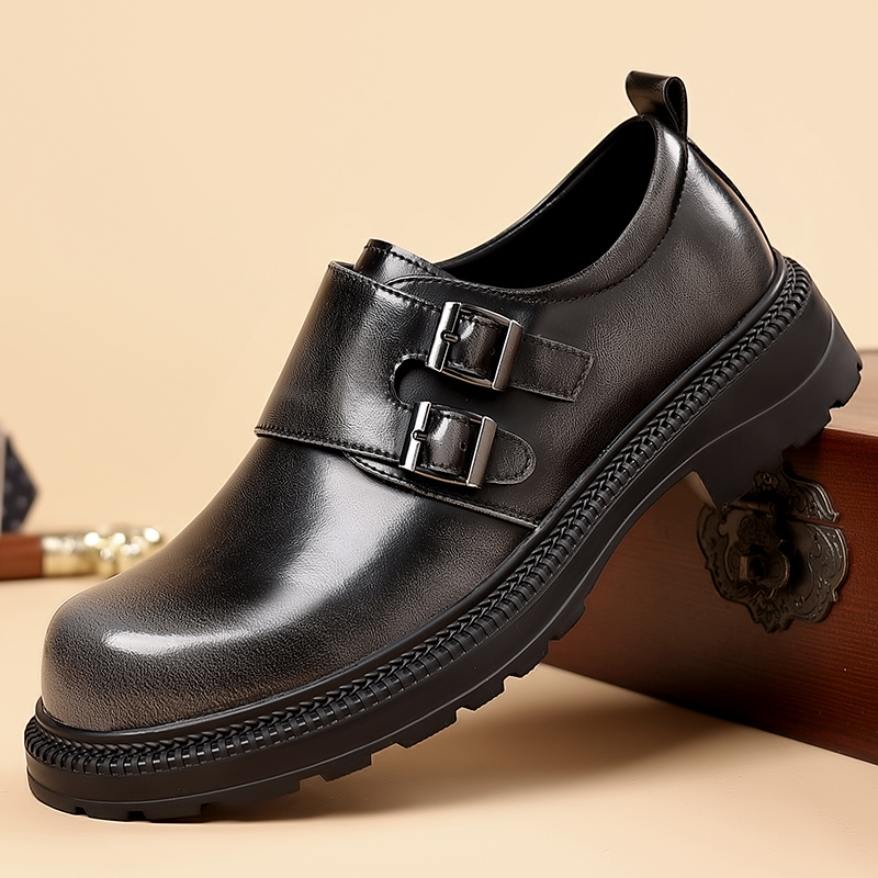 Retro Brown Men's Leather Casu - Men Formal Wear Brown avaliação e preço
