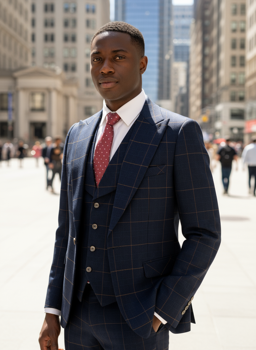 High Quality 3 Piece Checkered - Men Formal Wear Outfits avaliação e preço