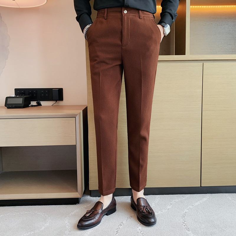 2024 Autumn New Waffle Stretch - Men'S Formal Wear For A Wedding avaliação e preço