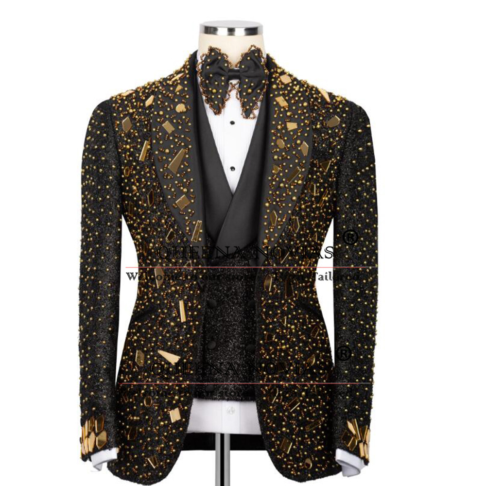Sparkly Crystals Beading Suit  - Men'S Formal Wear For Reception avaliação e preço