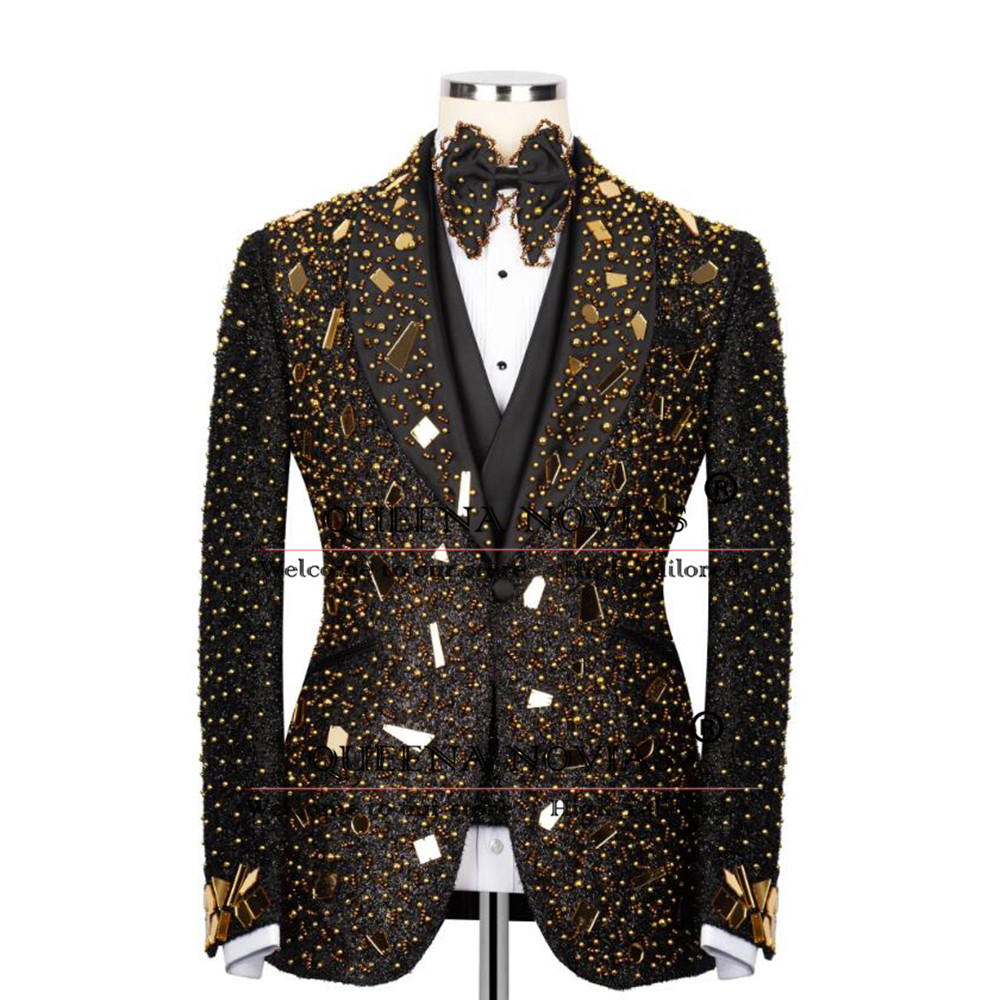 Sparkly Crystals Beading Suit  - Men'S Formal Wear For Reception avaliação e preço