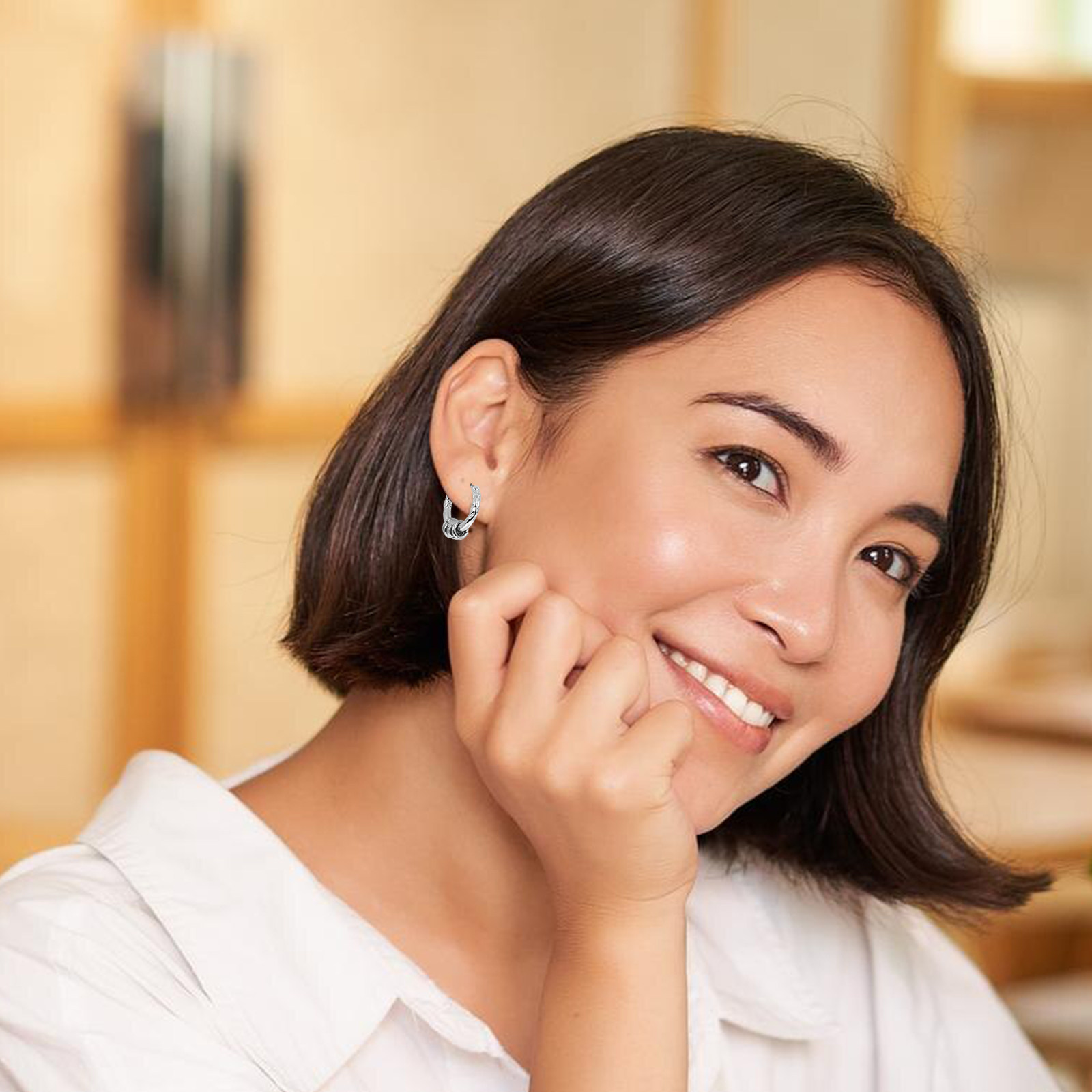 Thick Hoop Earrings for Women  - Men'S Formal Ethnic Wear avaliação e preço