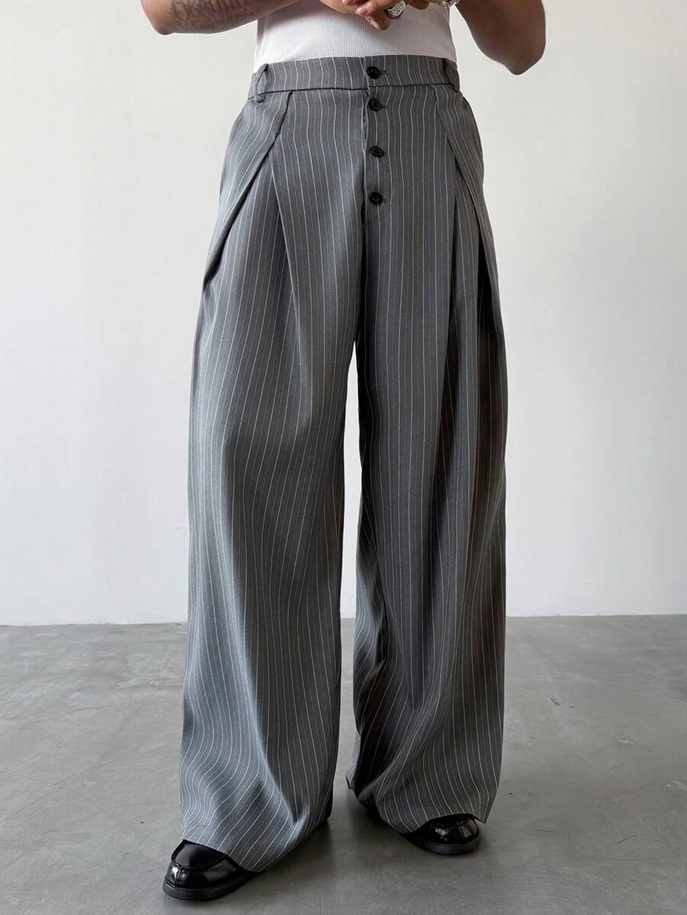 SS2026 Men Striped Woven Wide  - Men Formal Wear Outfits avaliação e preço