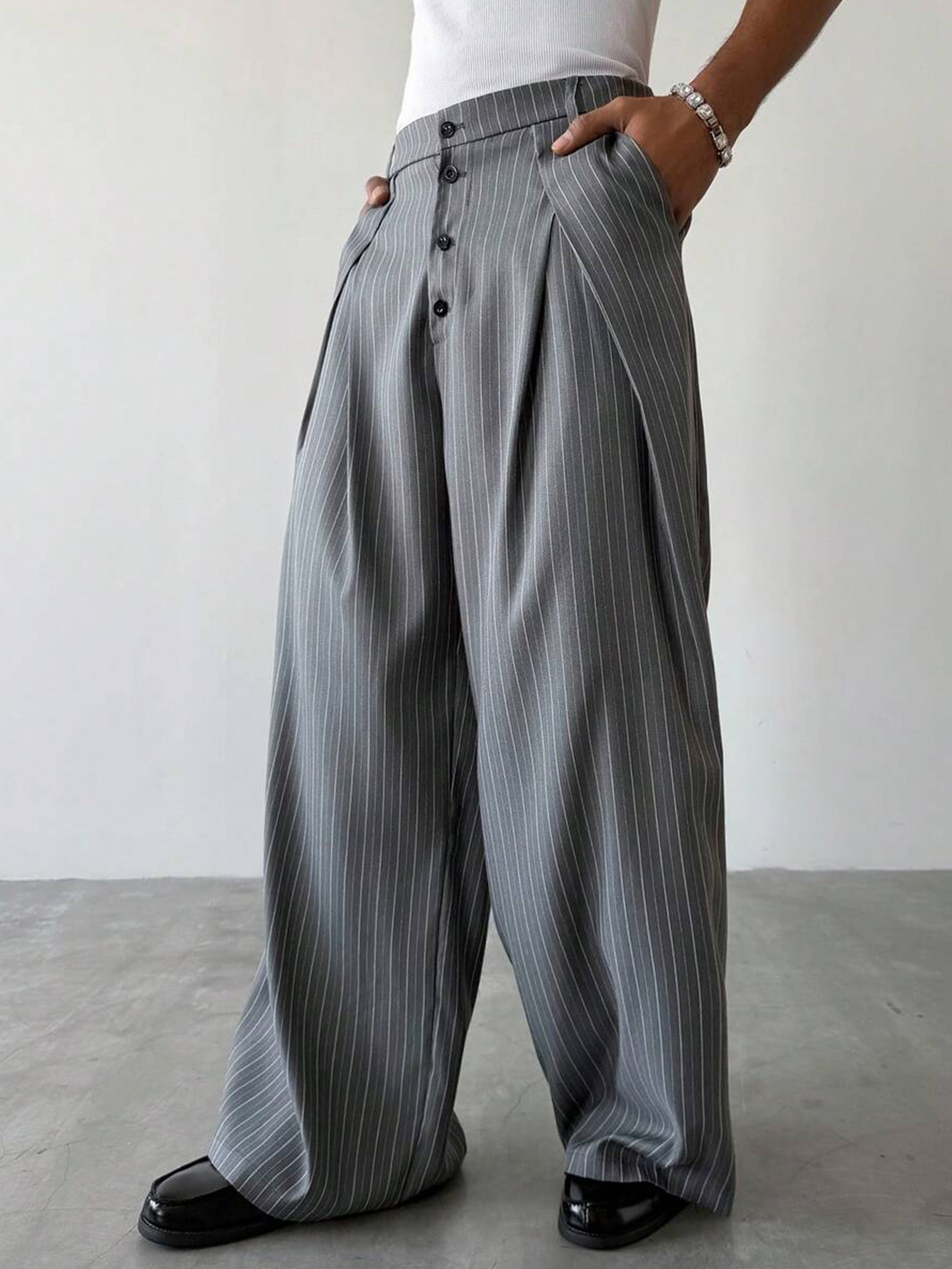 SS2026 Men Striped Woven Wide  - Men Formal Wear Outfits avaliação e preço