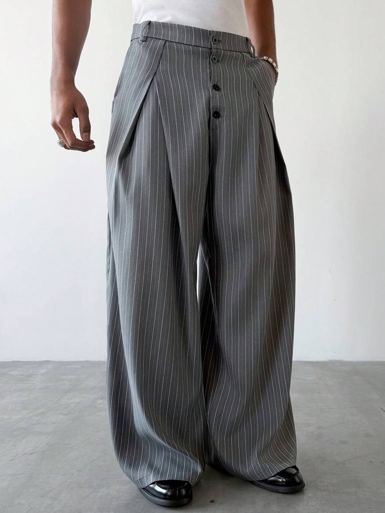 SS2026 Men Striped Woven Wide  - Men Formal Wear Outfits avaliação e preço