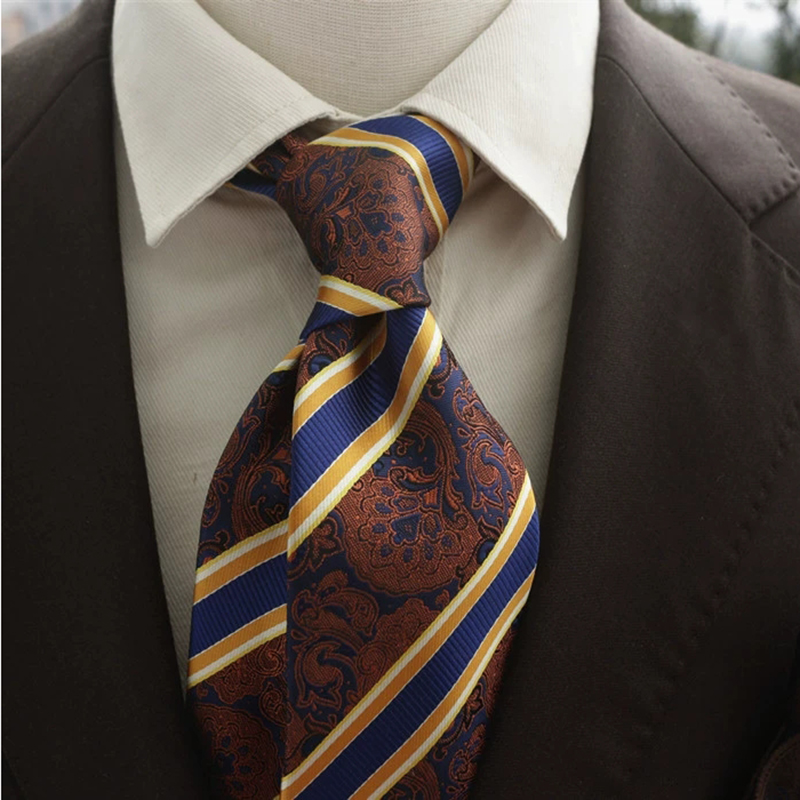 New Trendy Navy Brown Neckties - Men Formal Wear Brown avaliação e preço