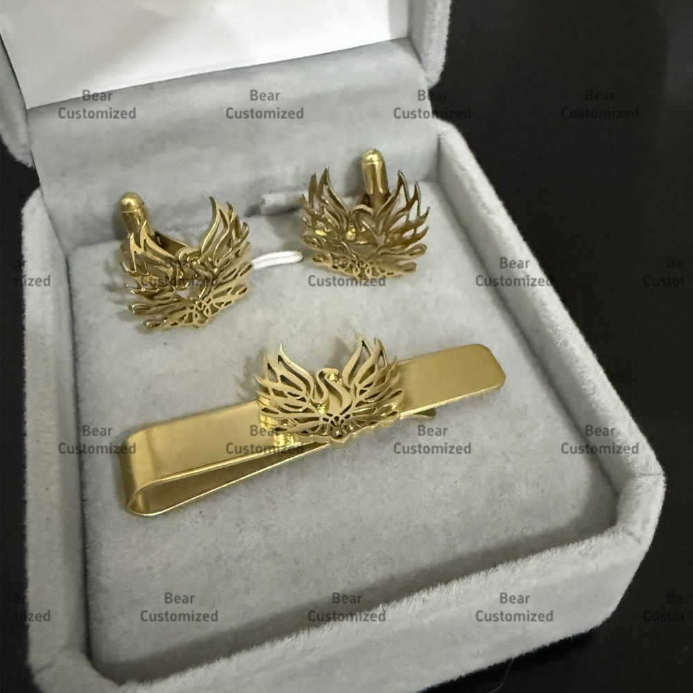 Custom Cufflink Tie Set Bar Pe - Men'S Formal Wear For A Wedding avaliação e preço