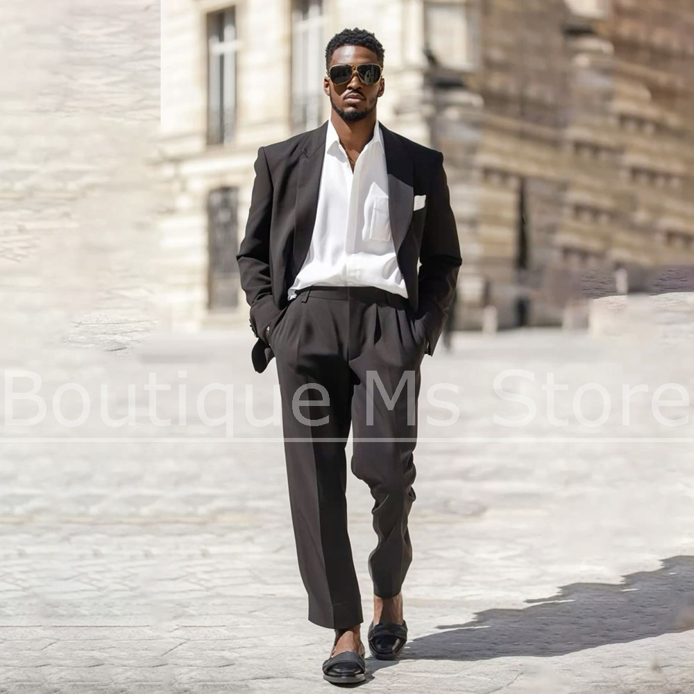 Dark Brown Men's Suit 2 Piece  - Men Formal Wear Brown avaliação e preço