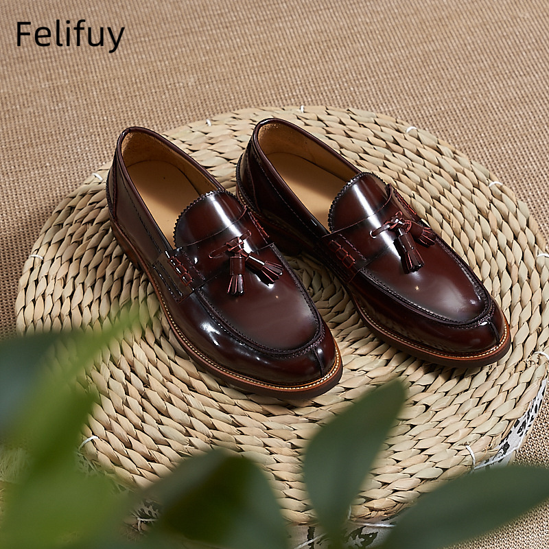 New Brown Men Flat Loafers Cow - Men'S Formal Wear For A Wedding avaliação e preço