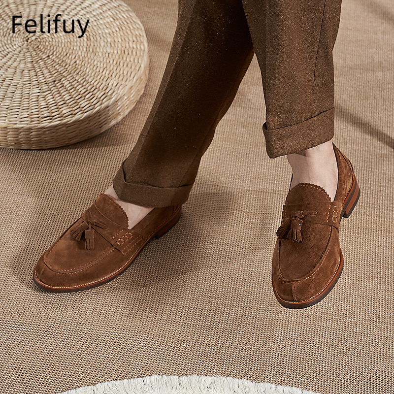 New Brown Men Flat Loafers Cow - Men'S Formal Wear For A Wedding avaliação e preço