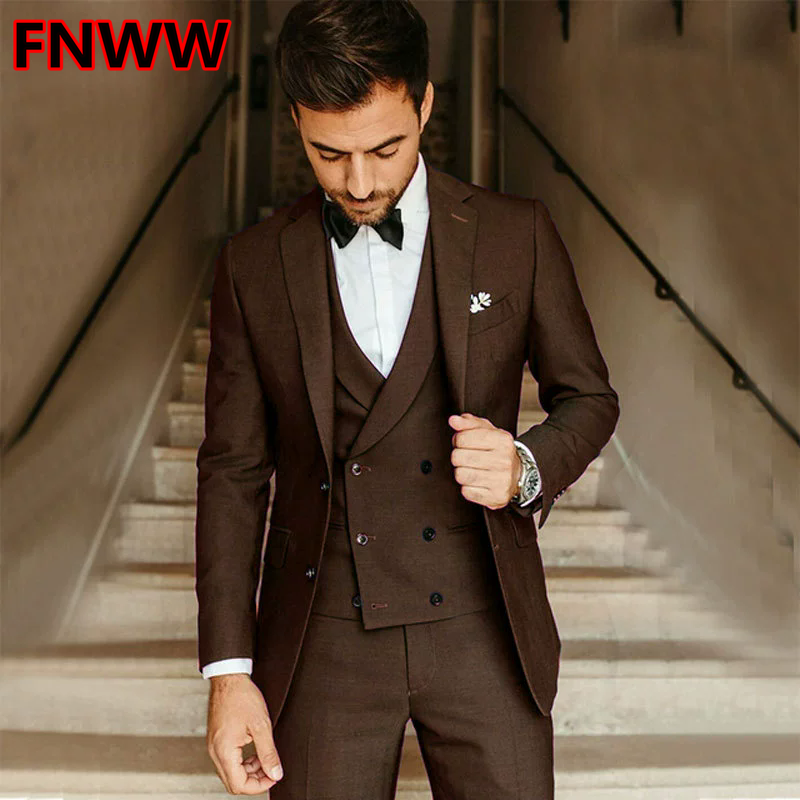 Men's Slim Fit Three-Piece Sui - High End Men'S Formal Wear avaliação e preço