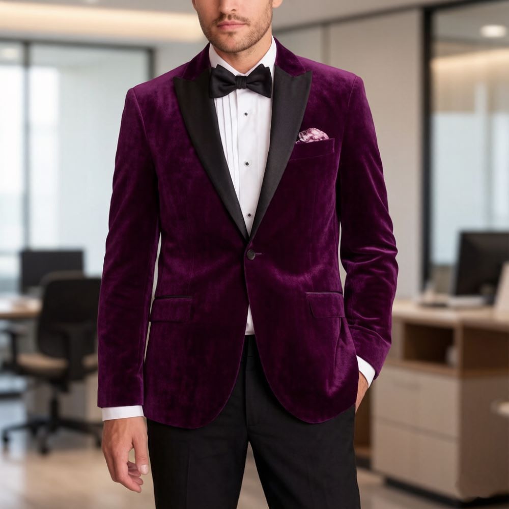 Velvet Formal Suits for Men Sl - Men'S Formal Wear For Reception avaliação e preço