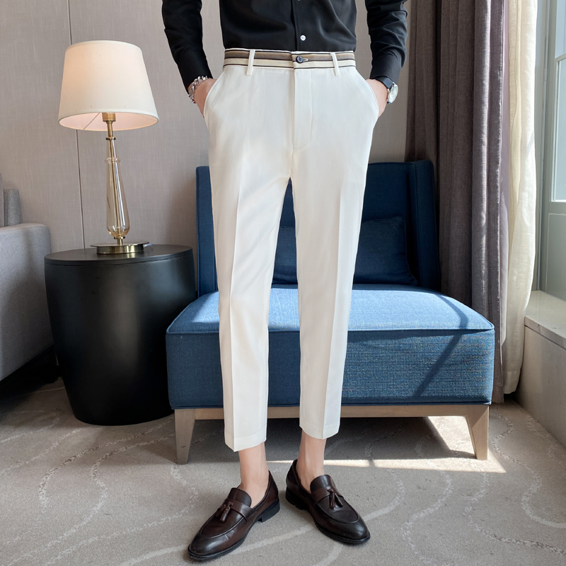Fashion Waist Stripes Suit Pan - Men'S Formal Wear For A Wedding avaliação e preço