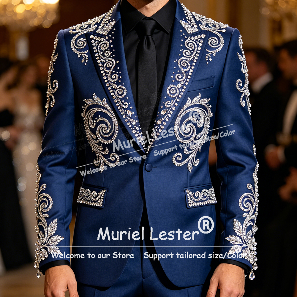 Glitter Jewelry Beading Suit M - Men Formal Wear Outfits avaliação e preço
