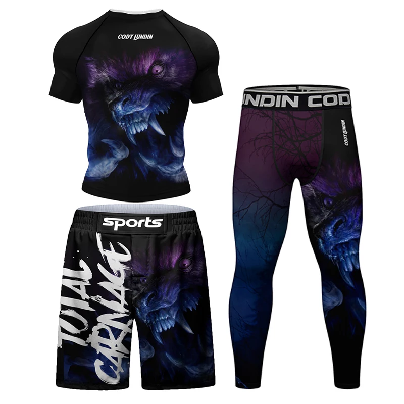 New Men MMA T shirt+Pant Boxin - Men Formal Wear Outfits avaliação e preço