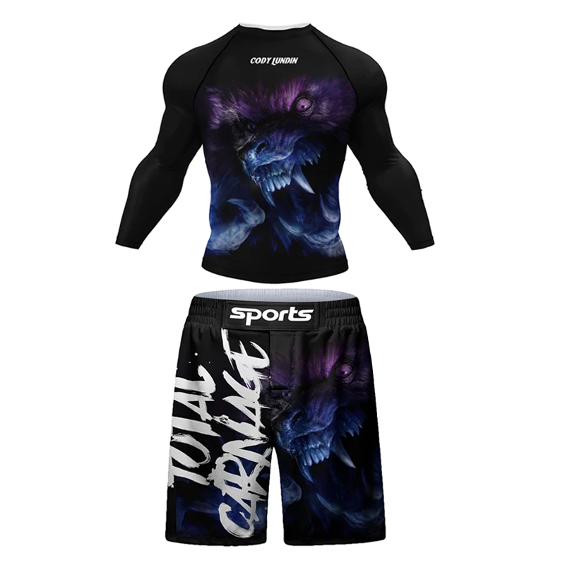 New Men MMA T shirt+Pant Boxin - Men Formal Wear Outfits avaliação e preço