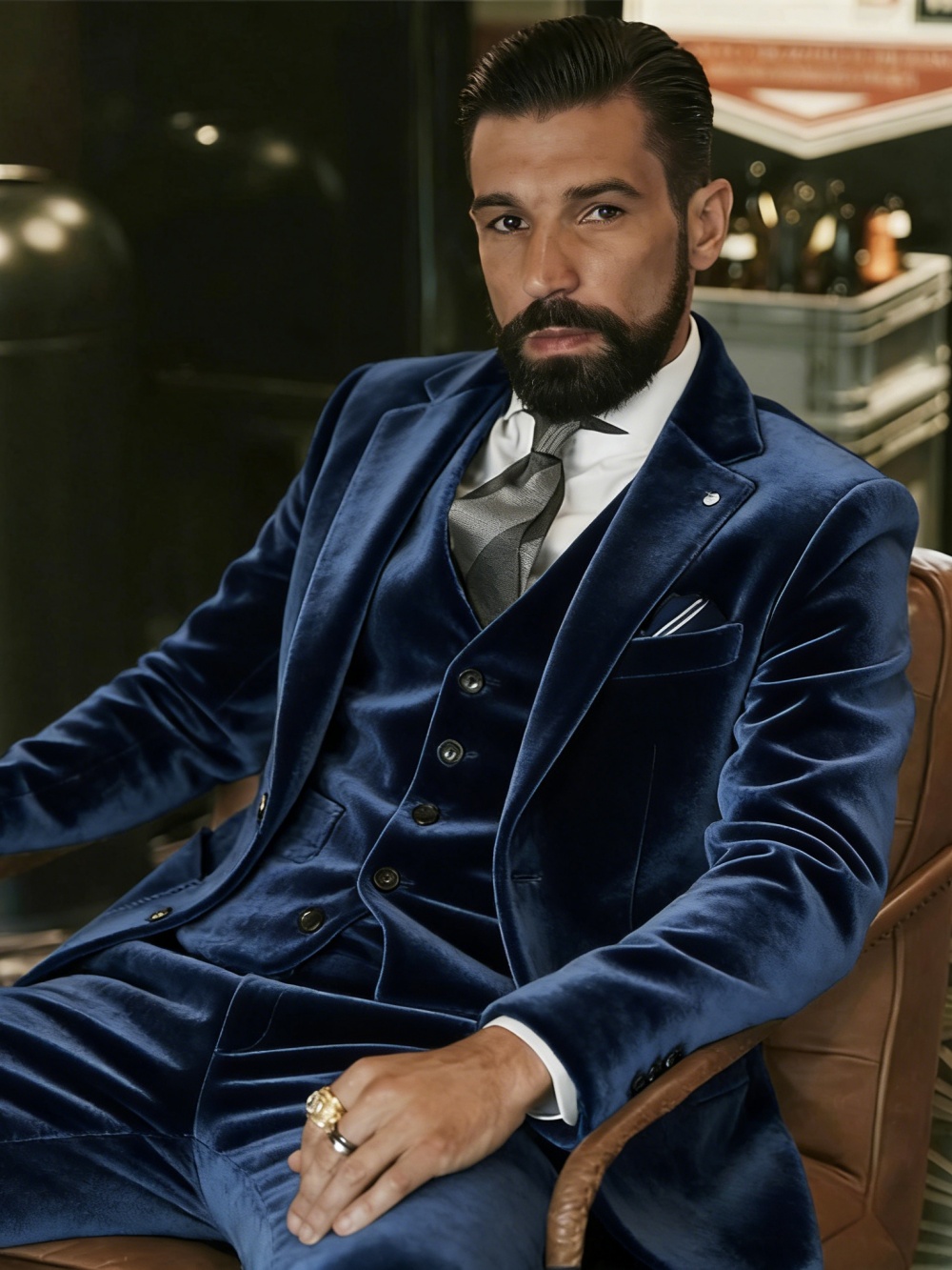 Men's Velvet Suits 3 Pieces Da - Men Formal Wear Outfits avaliação e preço