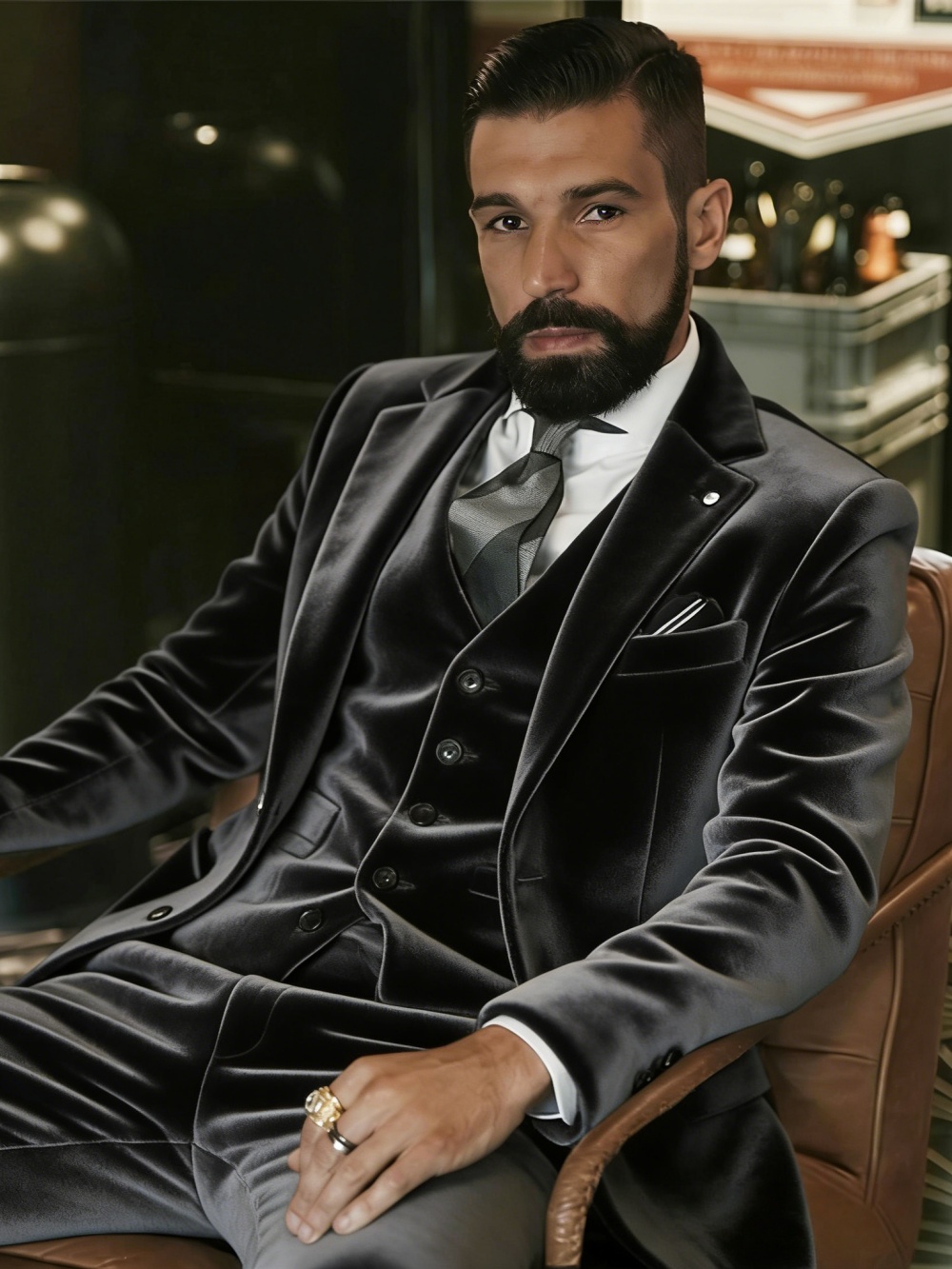 Men's Velvet Suits 3 Pieces Da - Men Formal Wear Outfits avaliação e preço