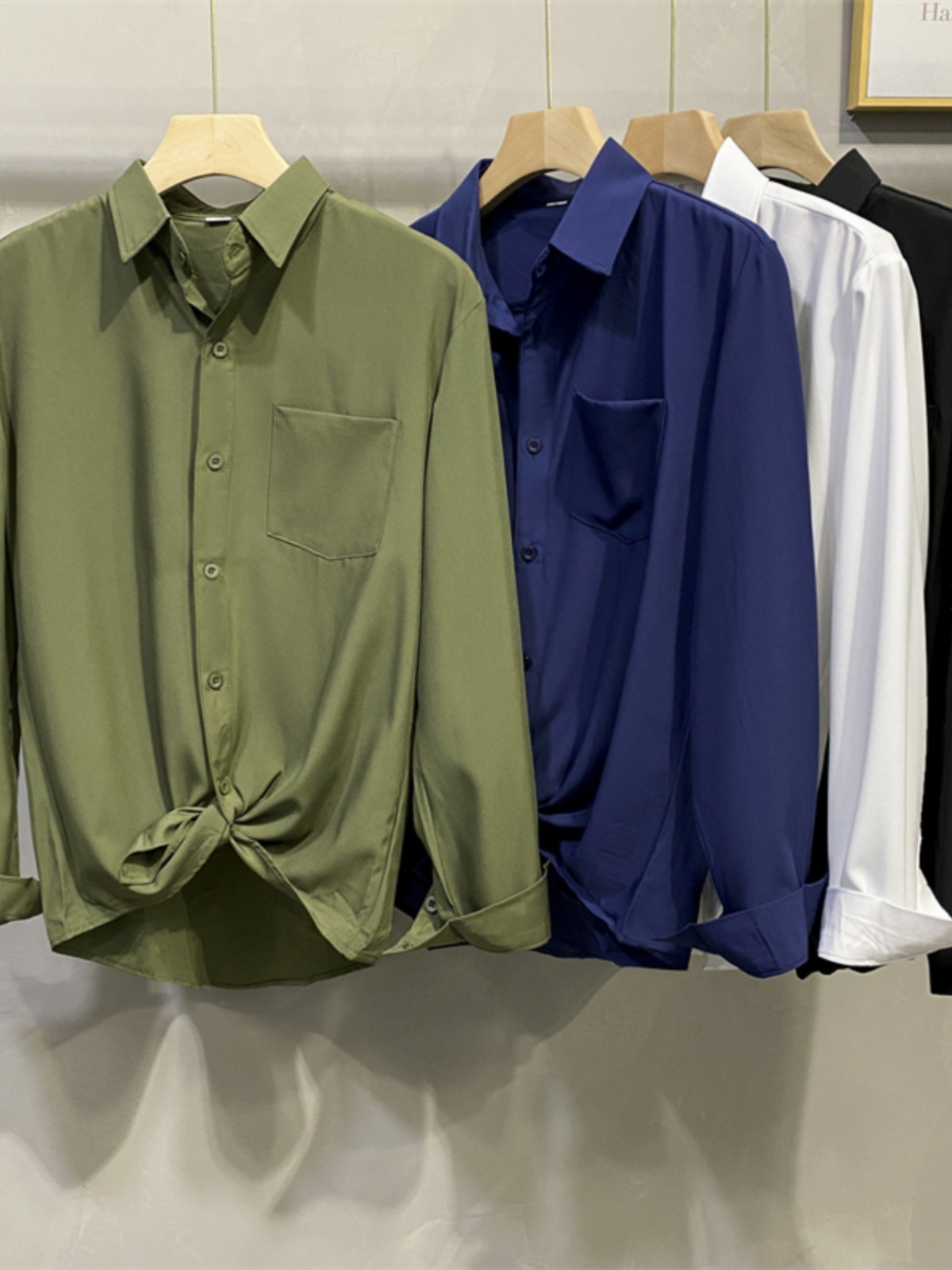 White Long Sleeve Shirt Jacket - High End Men'S Formal Wear avaliação e preço