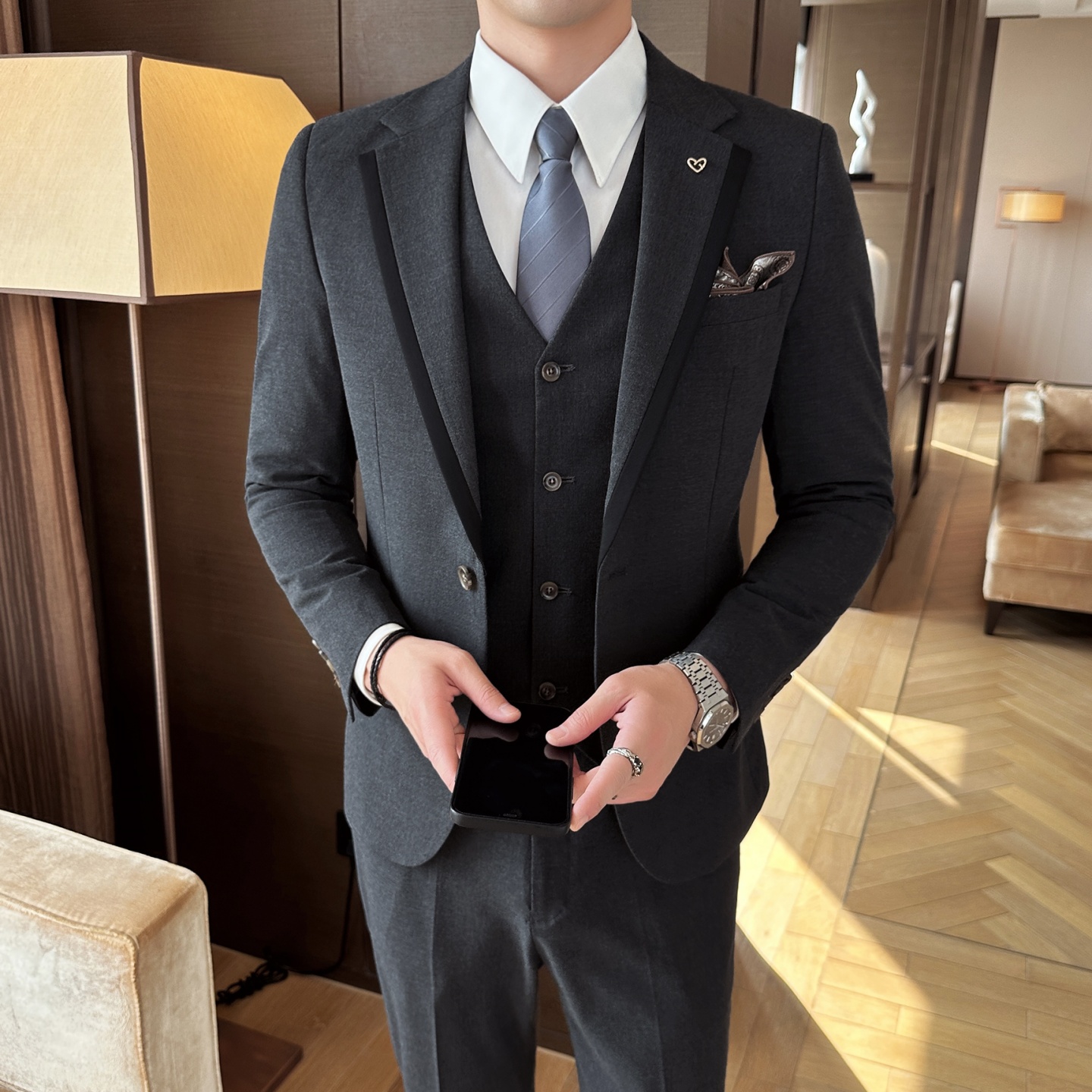 High-end autumn men's suit set - High End Men'S Formal Wear avaliação e preço
