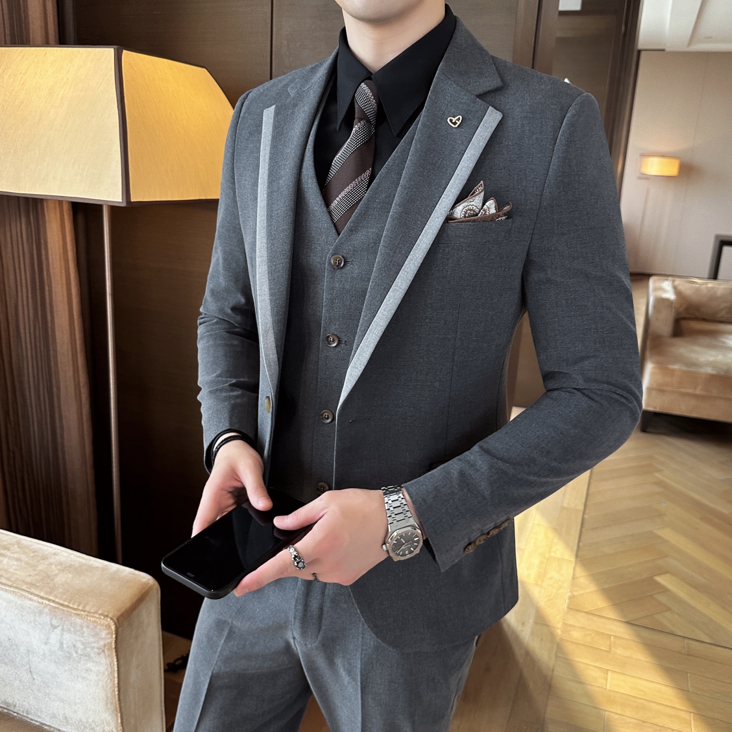 High-end autumn men's suit set - High End Men'S Formal Wear avaliação e preço